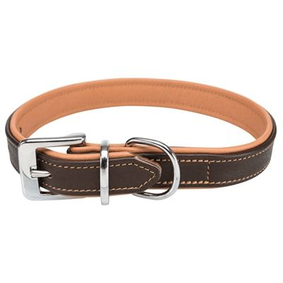 Trixie Hundehalsband Active Comfort Leder Braun / Hellbraun