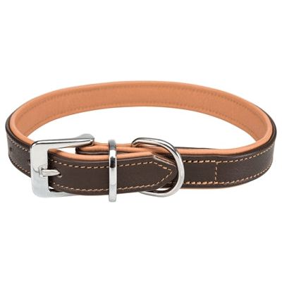 Trixie Hundehalsband Active Comfort Leder Braun / Hellbraun