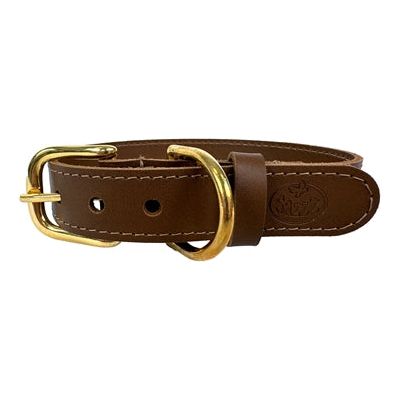 Sazzz Hundehalsband Braveheart Classic Leder Sattel Braun