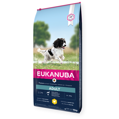 15kg EUKANUBA Adult mittelgroße Rassen Huhn