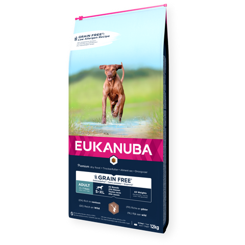 12kg EUKANUBA Grain Free Adult alle Rassen Wild