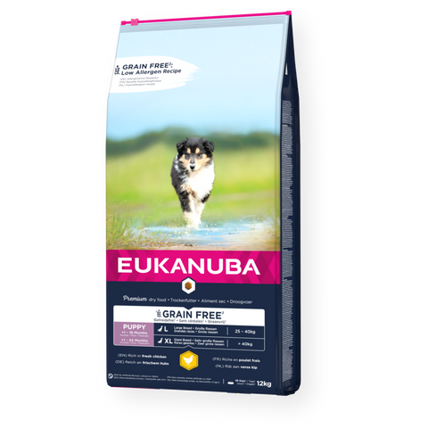 12kg EUKANUBA Grain Free Puppy große Rassen Huhn