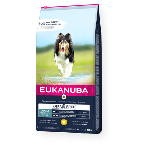 12kg EUKANUBA Grain Free Adult große Rassen Huhn